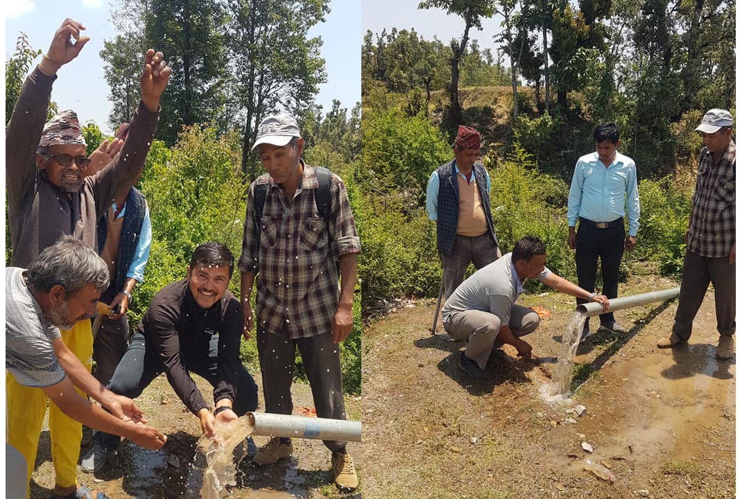 बैतडीः कुमालीगाडको  पानी देहिमाण्डौको सरकोट डाँडामा, स्थानीय खुसि